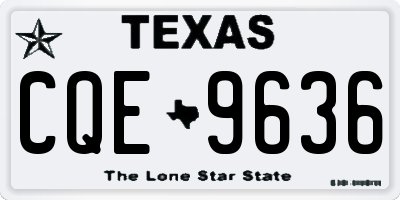 TX license plate CQE9636