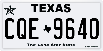 TX license plate CQE9640
