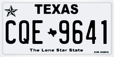 TX license plate CQE9641