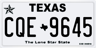 TX license plate CQE9645