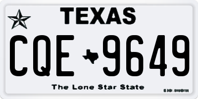 TX license plate CQE9649
