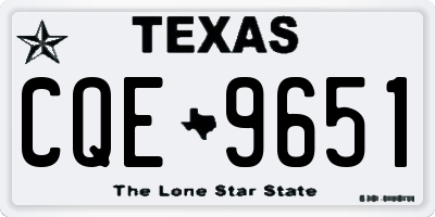 TX license plate CQE9651
