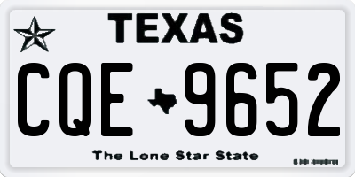 TX license plate CQE9652