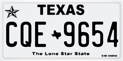 TX license plate CQE9654
