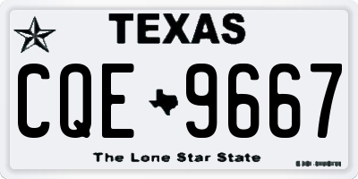 TX license plate CQE9667