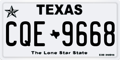 TX license plate CQE9668