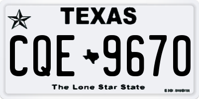 TX license plate CQE9670