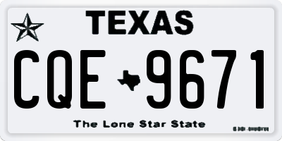 TX license plate CQE9671