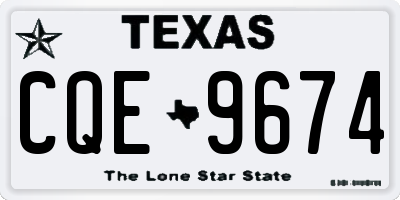 TX license plate CQE9674