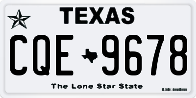 TX license plate CQE9678