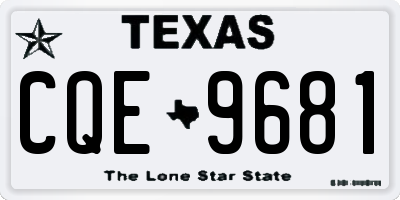 TX license plate CQE9681