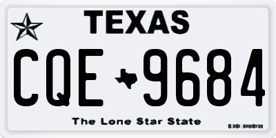TX license plate CQE9684