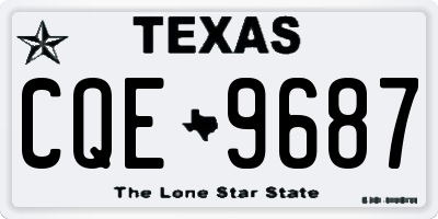 TX license plate CQE9687