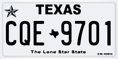 TX license plate CQE9701