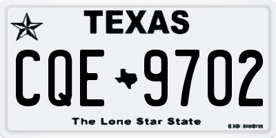 TX license plate CQE9702