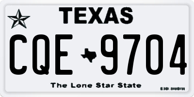 TX license plate CQE9704