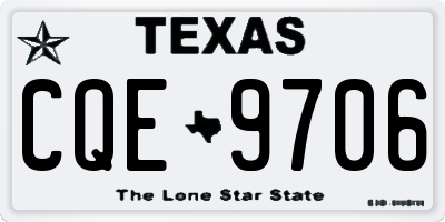 TX license plate CQE9706