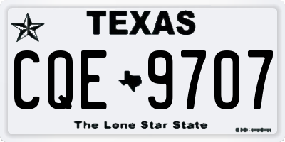 TX license plate CQE9707