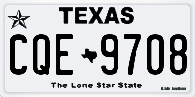 TX license plate CQE9708