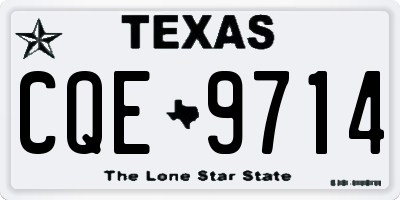 TX license plate CQE9714