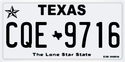 TX license plate CQE9716