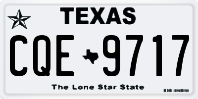 TX license plate CQE9717