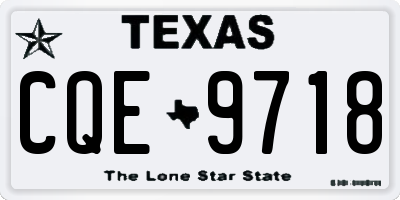 TX license plate CQE9718