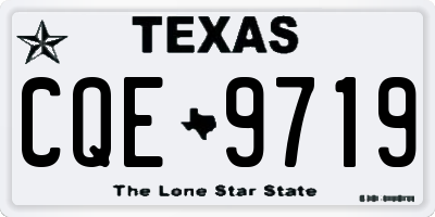 TX license plate CQE9719