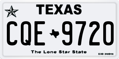 TX license plate CQE9720
