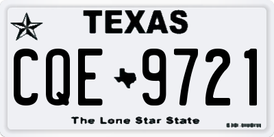 TX license plate CQE9721