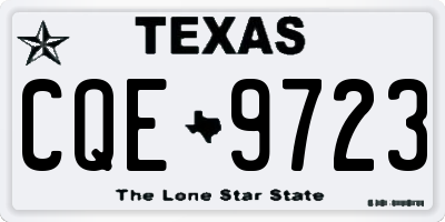TX license plate CQE9723