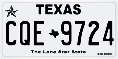 TX license plate CQE9724
