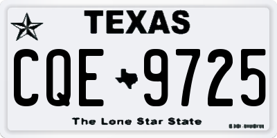 TX license plate CQE9725