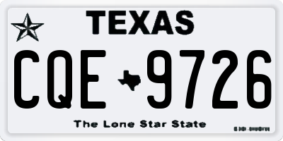 TX license plate CQE9726
