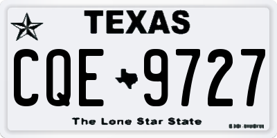 TX license plate CQE9727