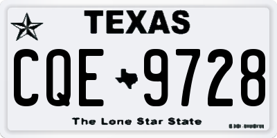 TX license plate CQE9728