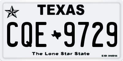 TX license plate CQE9729