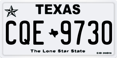 TX license plate CQE9730