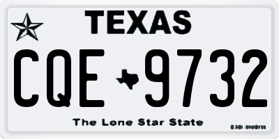 TX license plate CQE9732