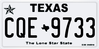 TX license plate CQE9733