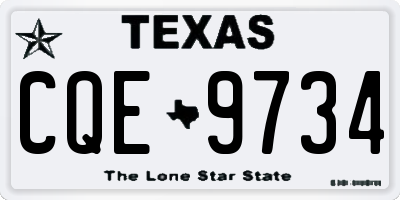TX license plate CQE9734