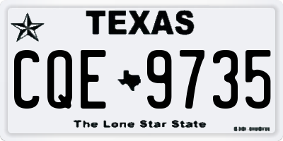 TX license plate CQE9735