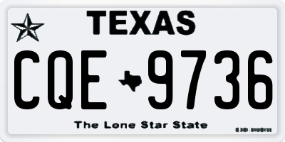 TX license plate CQE9736