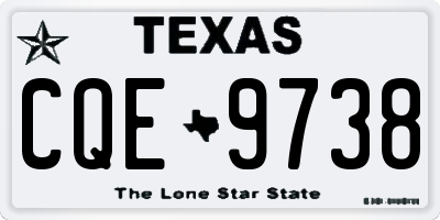 TX license plate CQE9738
