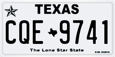 TX license plate CQE9741