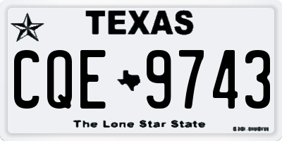 TX license plate CQE9743