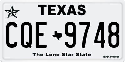 TX license plate CQE9748