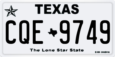 TX license plate CQE9749