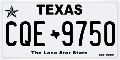 TX license plate CQE9750