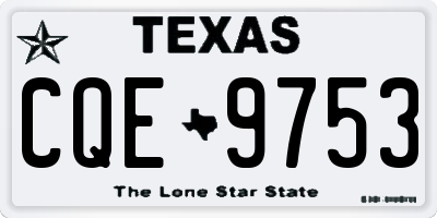 TX license plate CQE9753